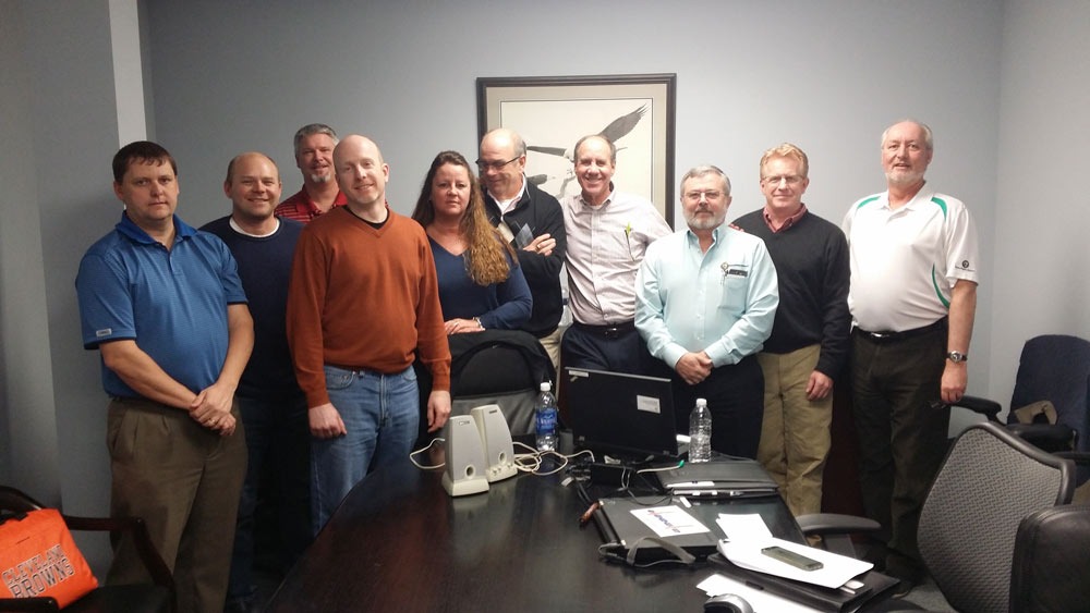 Posing with the Revere Plastics Systems Senior Leadership Team in Plymouth, Michigan after facilitating and providing a Leadership Toolbox.